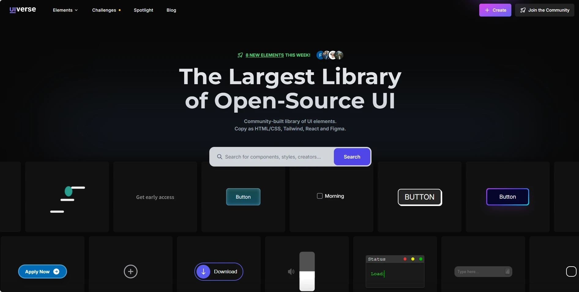 Uiverse:一个免费共享UI组件的宝藏网站