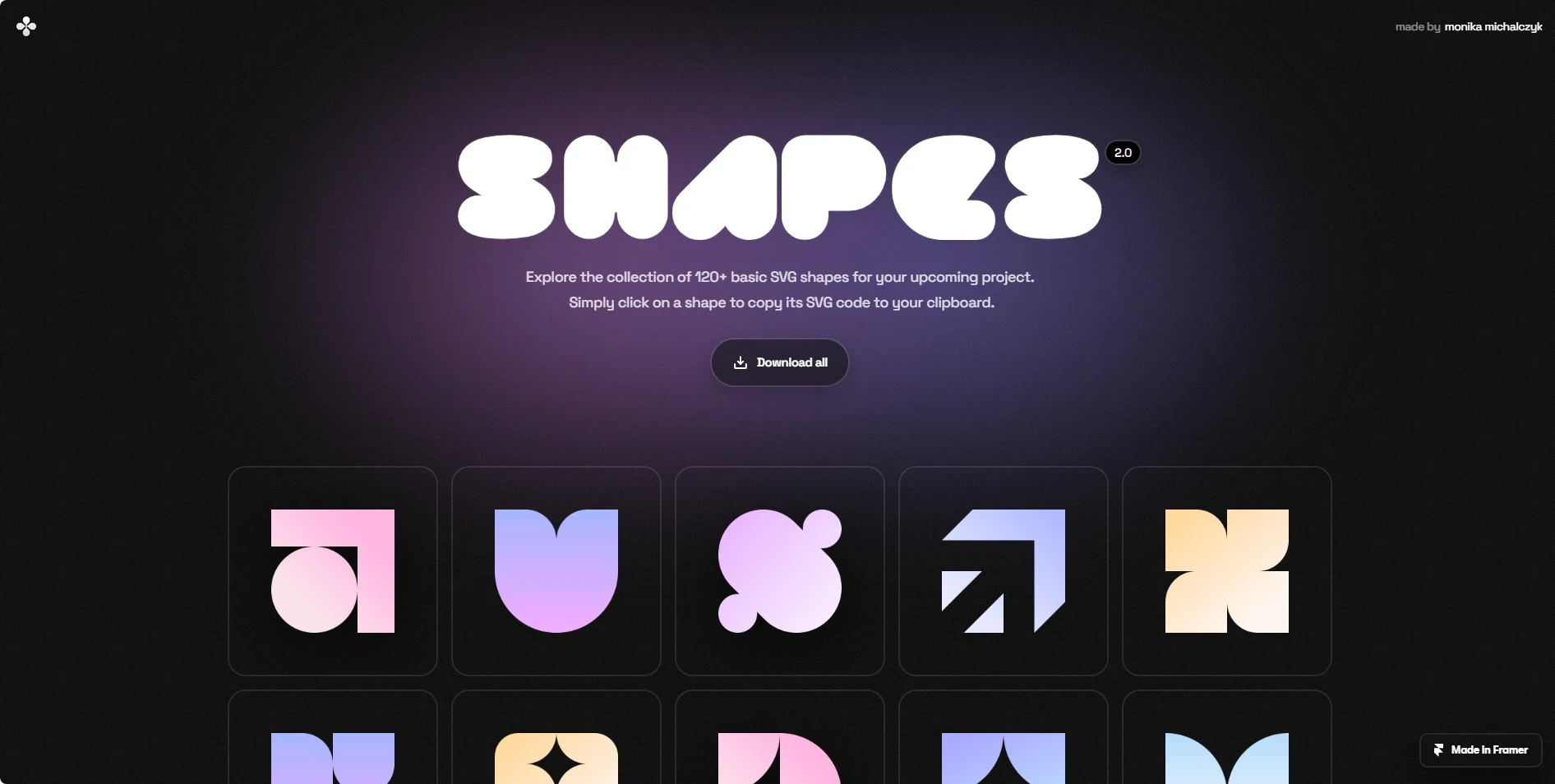 Shapes 2.0:设计师的 SVG 形状灵感库,助你灵动每个界面细节