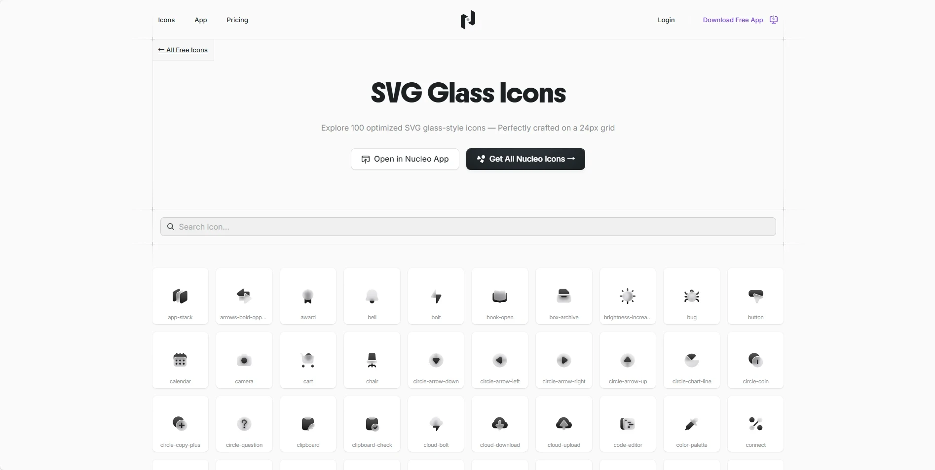 SVG Glass Icons:免费又高质感的玻璃风格图标合集