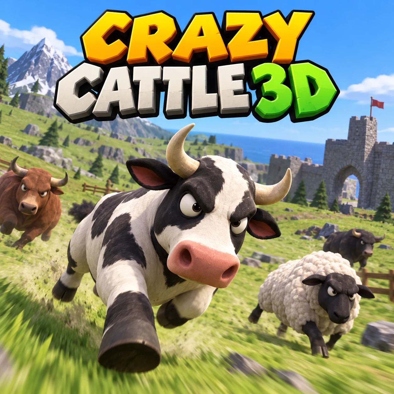 在线疯狂羊3D大逃杀-Crazy Cattle 3D